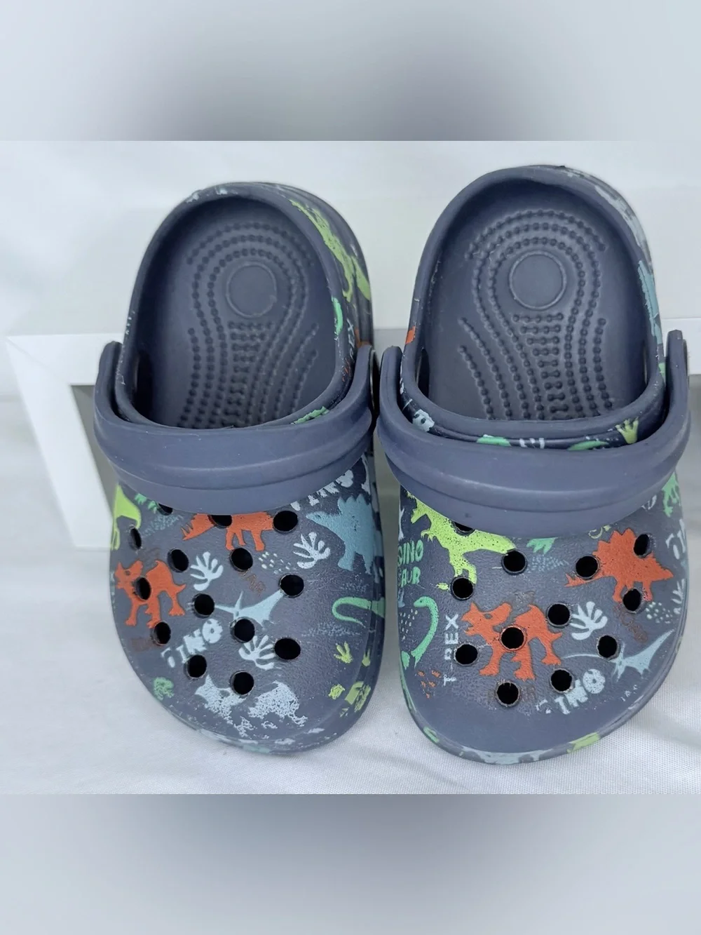 Children's Gray Dinosaur Print Clog Sandals - Kids Shoes